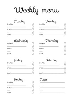 weekly menu planner 