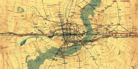 Naklejka premium Boston Transportation Network. City Exploration concept