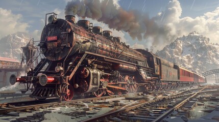 Obraz premium Speeding Through the Rails. Transportation concept