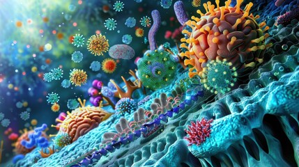 Obraz premium Cellular Transport. A detailed diagram illustrating the various mechanisms of cell transportation.