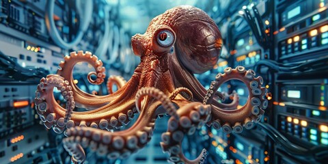 Fototapeta premium Chief Coordinator of Infinite Links, Overseer of Tentacle Networks, Lord of Synaptic Grids 