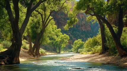 Obraz premium Zion Narrows trail, Utah
