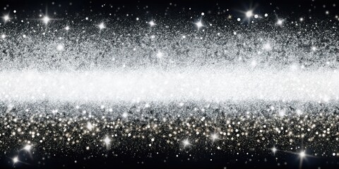 Obraz premium Abstract Glittering Background with a Silver and Gold Gradient Featuring Sparkling Stars in the Night Sky