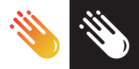 Comet meteor logo vector icon illustration design © hilda