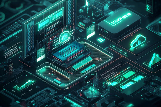 Lab interface displays futuristic digital data analysis