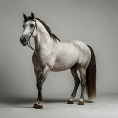 Obraz premium A beautiful horse stand with white background