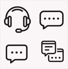 Contact icons set vector illustration on a white background