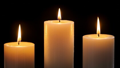 A collection of candles in various sizes and shapes, ideal for setting a relaxing mood