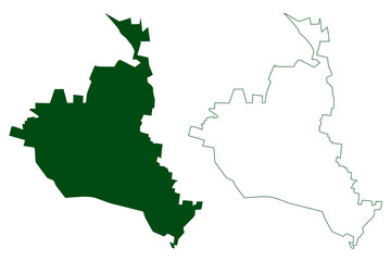 Parras municipality (Free and Sovereign State of Coahuila de Zaragoza, Mexico, United Mexican States) map vector illustration, scribble sketch Parras map