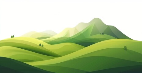 Obraz premium Simple green banner, a background for web design, with white space on the left side, a isolated abstract white background, a green gradient, curved lines, a flat style, simple shapes, minimalism