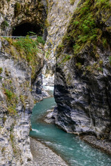 Emerald rivers and towering cliffs of Swallow Grotto and Yanzikou Trail in Taroko National Park, Taiwan