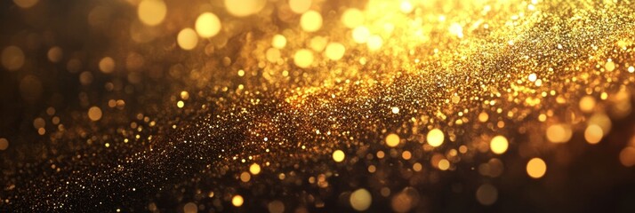 Golden Confetti Lights Festive Sparkles And Bokeh Background With A Touch Of Luxury And Elegance