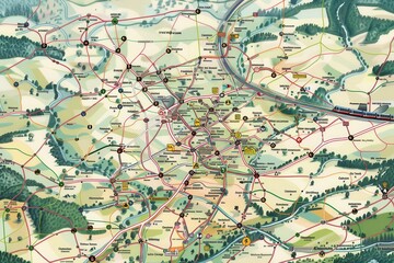 Fototapeta premium Urban Mobility. Transport map creator high detailed wallpaper concept