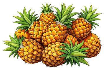 pineapple on white, pineapple vector illustration - vector illustration of pineapple isolated on white, pineapple vector art