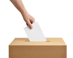 ballot box casting vote election referendum politics elect man female democracy hand voter political