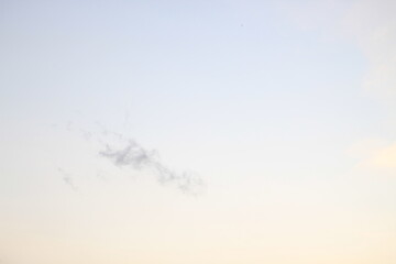 beautiful orange cloudy afternoon bright blue clouds, warm, sunset