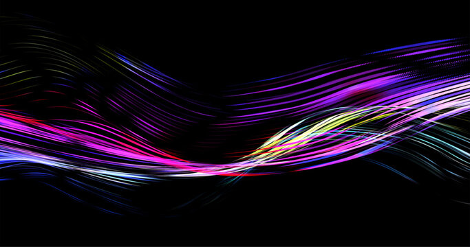 Wave pattern vector. 3D glowing abstract digital particles background. Technology concept. Abstract background. Future vector illustration.