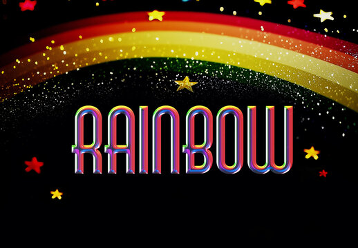 Rainbow Text Effect with AI Generated Background Illustration