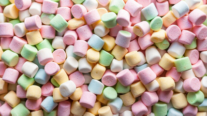 Soft and fluffy pastel-toned marshmallows, perfect for desserts and decorations