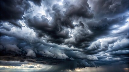 Fototapeta premium Stormy rain clouds in the sky silhouette