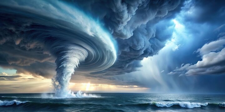 Stormy weather over vast ocean