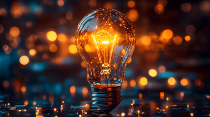 light bulb on the dark background