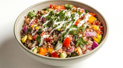 Fresh Quinoa Salad with Colorful Vegetables and Herbs