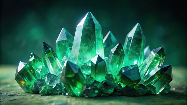 Stunning emerald green crystal formation