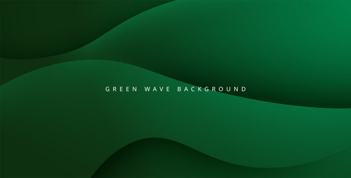 Multi layers green texture 3D papercut layers in gradient vector banner. Abstract paper cut art background design for website template. Topography map concept or smooth origami paper cut