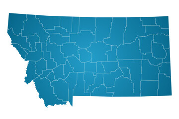 Montana administrative map. counties map of Montana, blank Map, empty map of Montana