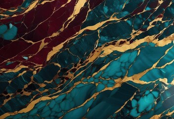 Obraz premium close view luxurious marble surface patterns displaying vibrant colors intricate details, textures, surfaces, stone, design, luxury, closeup, shine