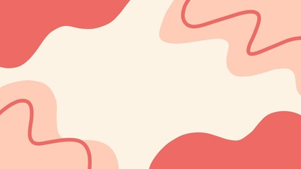 Abstract background with hand drawn pink and red waves	