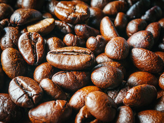 Coffee bean roasted background, Close-up of fresh roasted coffee bean, Wallpapers of  roasted coffee bean