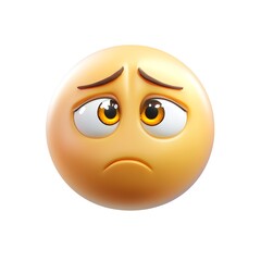 Fototapeta premium A sad emoji with drooping eyes and a slight frown