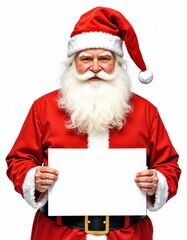 Naklejka premium santa claus holding a sign