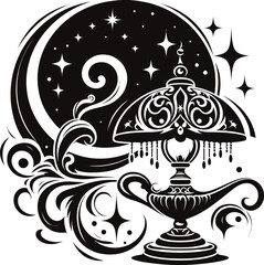 Lamp Shilloutee Illustration 