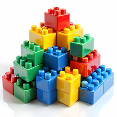 Obraz premium A pile of colorful toy building blocks ready for play.**