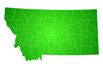 Montana administrative map. counties map of Montana, blank Map, empty map of Montana