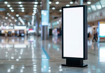 Mock up, empty digital billboard in shopping mall	