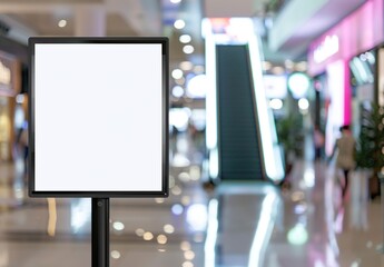 Mock up, empty digital billboard in shopping mall	