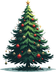 christmas tree isolated on white background