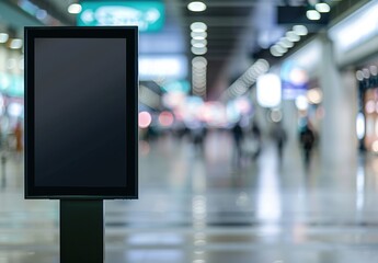 Fototapeta premium Mock up, empty digital billboard in shopping mall