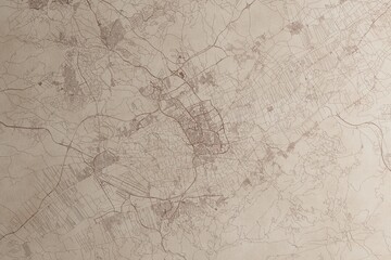 Map of Murcia (Spain) on an old vintage sheet of paper. Retro style grunge paper with light coming from right. 3d render