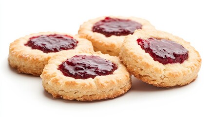 Jammy cookies isolated on white