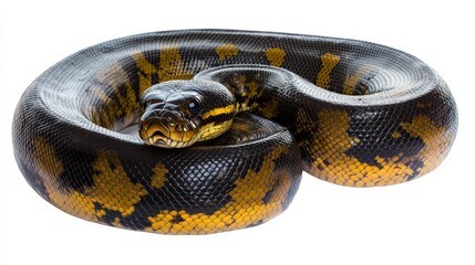 Obraz premium Anaconda on white