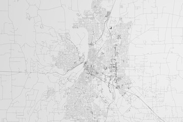 Obraz premium Map of the streets of Salem (Oregon, USA) on white background. 3d render, illustration