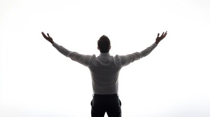 Victorious entrepreneur stands tall