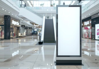 Mock up, empty digital billboard in shopping mall	