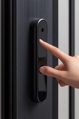 Fingerprint scanner lock, designed in a minimalist style.