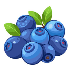 blueberries with leaves, blueberry illustration - vector illustration of blueberry isolated on white, blueberry vector art